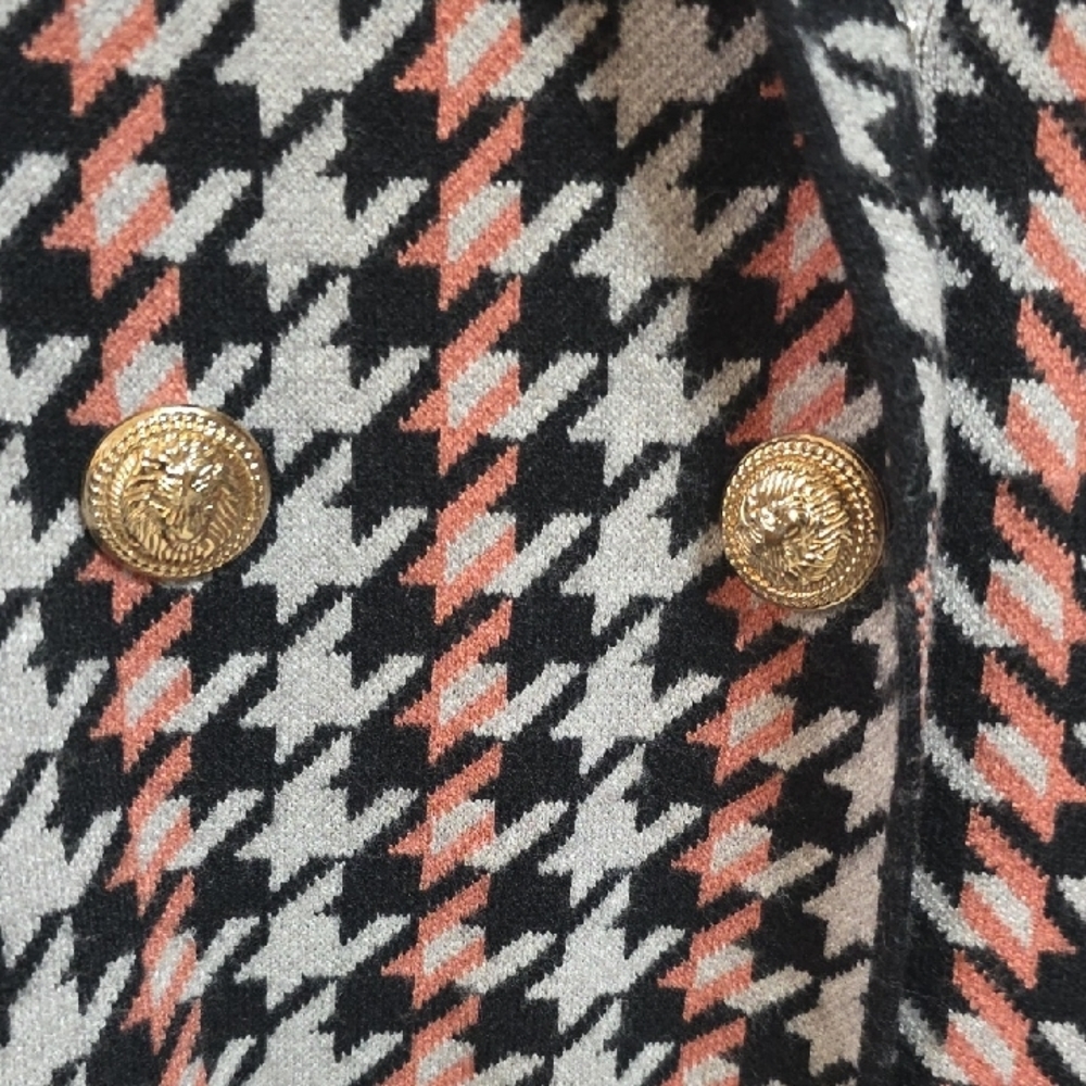 Joie Houndstooth Double Breasted Knit Blazer - M - Picture 4 of 9